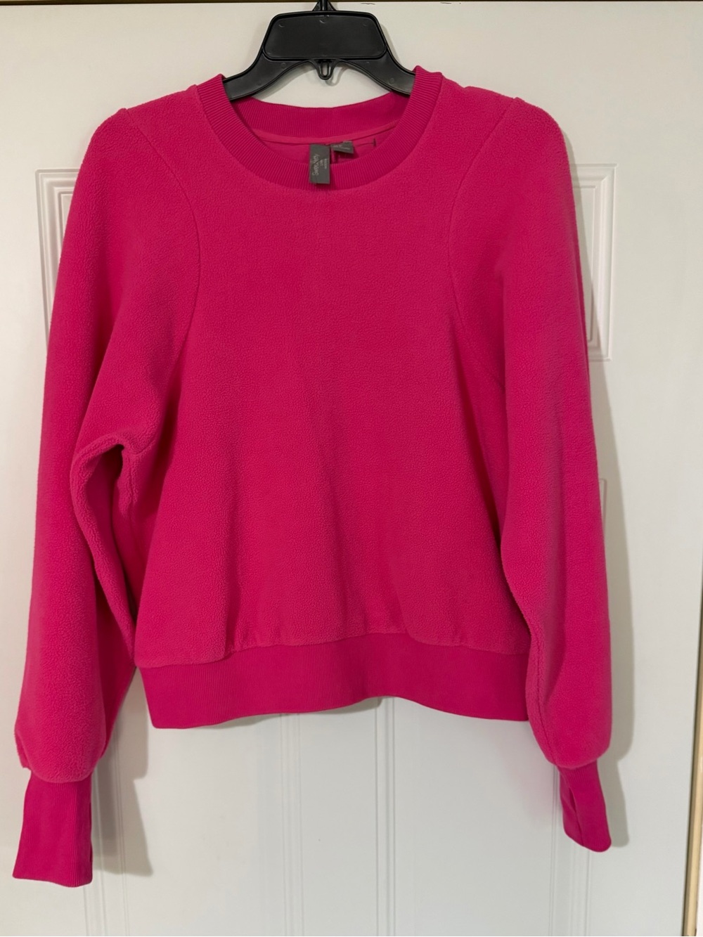 Sweaty Betty Hot Pink Mallow Fleece Long Sleeve Sweater Size 6 Oversized Cozy